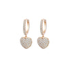 CZ Zircon Love Heart Dangle Earrings For Women Rose Gold Silvery Korean Earrings 2022 Trend Ear Jewelry Female Gifts 11.11 Hot