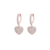 CZ Zircon Love Heart Dangle Earrings For Women Rose Gold Silvery Korean Earrings 2022 Trend Ear Jewelry Female Gifts 11.11 Hot