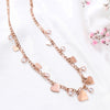 CZ Zircon Necklaces for Women 100% Stainless Steel Romantic Small Heart Tassel Rose Gold Color Pendant Necklace Jewelry