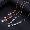CZ Zircon Necklaces for Women 100% Stainless Steel Romantic Small Heart Tassel Rose Gold Color Pendant Necklace Jewelry