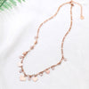 CZ Zircon Necklaces for Women 100% Stainless Steel Romantic Small Heart Tassel Rose Gold Color Pendant Necklace Jewelry