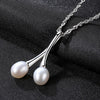 100% 925 Sterling Silver Jewelry for Women Pearl Double Necklace Elegant Lady Wedding Pendant Silver 925 Wave Necklace
