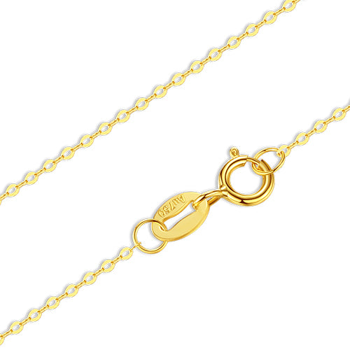 18K White Yellow Gold Chain Pure Gold Necklace Fine Chain Light Chain Gold Necklace Best Gift for Women