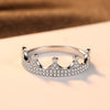 925 Sterling Silver Sparkling Crown Stackable Rings for Women White Zircon Micro Paved Ring Valentine's D Gift Jewelry