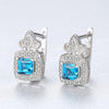 Blue Topza Earrings for Women 925 Sterling Silver Tiny CZ Paved Clip Earrings Fine Jewelry Gift Boucle D Oreille SE0105