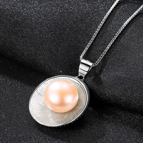 Brand 925 Silver Chain Pendant Necklace for Women 9-9.5mm Pearl Pendant High Quality Fine Jewelry Women Gift