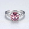 Brand 925 Silver Sterling Finger Rings for Women Created Morganite Jewellery Carving S925 Bague Femme De Marque De Luxe