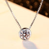 Brand Charm 1 Carat Zircon Stone Pendant 925 Silver Box Chain Necklace for Women Simple Classic Silver Jewelry Gift