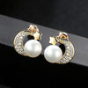 Brand Classic Jewelry 925 Sterling Silver Real 7-7.5mm Pearl Stud Earrings for Women Party Wedding Accessories