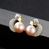 Brand Classic Jewelry 925 Sterling Silver Real 7-7.5mm Pearl Stud Earrings for Women Party Wedding Accessories
