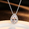 Brand Luxury Cubic Zirconia Women Chain Silver Pendant Necklace for Women Classic CZ Water Drop Type Statement Necklace