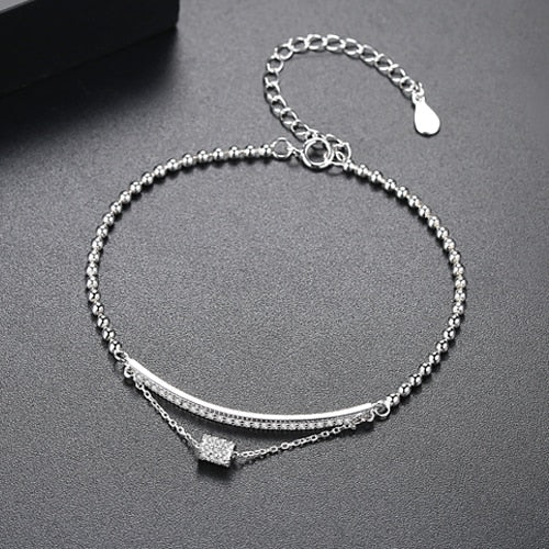 Brand The 925 Pure Silver Bracelet Jewelry Charm Bracelet Simple Style Girl Gift Jewelry Delicate Chain Bracelet