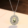 Brands Oval Shape Olive Green Topaz Genuine Solid 925 Sterling Silver Pendant Necklace Fine Jewelry For Women Gift Silver