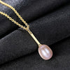 Charm 7-8mm White/ Pink/ Purple Natural Pearl 925 Sterling Silver Pendant Necklace Wedding Jewelry For Women Lady Gifts