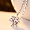 Charm Shinning Chain Necklace One Carat Six Claws Cubic Zirconia Classic 925 Sterling Silver Pendant Necklace for Women