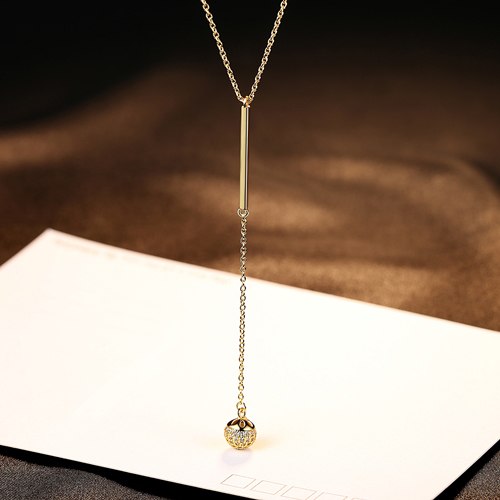 Charm Shinning Cubic Zirconia Vintage 925 Sterling Silver Spherical Pendant Necklace for Women Chain Jewelry Necklace