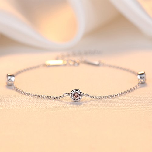 Charm Women Chain Link Sterling Silver Bracelet for Women Simple Classic Cubic Zirconia Female Bracelets Fine Jewelry