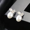 Classic Tiny White Pearl Inl Daisy Shape 925 Sterling Silver Stud Earrings for Women Delicate Earrings Fine Jewelry