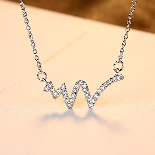 Clear Cubic Zirconia Delicate Pendant with Box Chain Women Lightning Necklace 2020 CZ Crystal Necklace Jewelry Gift