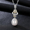 Elegant Lady 10-11mm White/ Pink/ Purple Natural Pearl 925 Sterling Silver Pendant Necklace Wedding Jewelry Women Gift