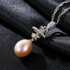 Elegant Lady 10-11mm White/ Pink/ Purple Natural Pearl 925 Sterling Silver Pendant Necklace Wedding Jewelry Women Gift