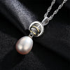 Elegant Lady 10-11mm White/ Pink/ Purple Natural Pearl 925 Sterling Silver Pendant Necklace Wedding Jewelry Women Gift