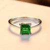 Emerald Simple Female Zircon Stone Finger Ring 925 Sterling Silver Women Jewelry Prom Wedding Engagement Rings Brand Gift