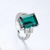 Exquisite 100% Silver 925 Sterling Finger Rings For Women Emerald Cut Big Size Engagement Ring Geometric Design Jewellery