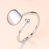 Exquisite round Adjustable Cuff Rings for Women Genuine 925 Sterling Silver Knuckle Ring Fine Jewelry Men's Silver Ring