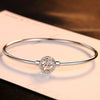 Fashion Round Shape AAA Cubic Zircon Female 925 Sterling Silver Bangle For Women Bangles Fashion Fine Jewelry Silver