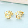 Fashion Sterling Silver 925 Stud Earrings for Women Brushed Vivid Asymmetry Cake Shape Earring Fine Jewelry Birthd Gift