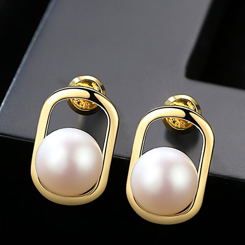 Generous Stud Earrings Flawless Black Pink Pearl 925 Sterling Silver Ear Stud Women Delicate Vintage Earrings