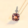 Genuine Smoke/White Emerald Cut Morgan Stone Topaz Pendant Necklace For Women Sterling Silver 925 Fine Jewelry Box Chain