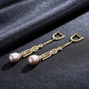 Luxury 925 Sterling Silver Long Earrings Natural Vintage Pearl Clip on Earring Bohemia Bijoux Accessories