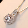 Luxury Real 925 Silver Cubic Zirconia Luxury Pendant Necklace Italy Box Chain Charm Necklace Fine Jewelry for Women Gift