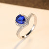 Luxury Teardrop Shape Blue Sapphire Ring 925 Sterling Silver Fine Jewelry New Gift For Women Hot Sale Wedding Party Rings