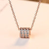 Micro CZ Inlaied Transfer Beads Pendant for Women Rose Gold 925 Sterling Silver Lovely Pendant Necklace Silver Jewellery