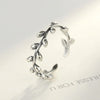 Minima Sterling Silver 925 Stylish Open Rings for Women Leaves Design Vivid Fine Jewelry Carving S925 Wholesale 2020