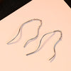 New Arrival Trendy Pure Silver Wavy Long Chain Minimalist Link Dangle Earrings For Women 925 Sterling Silver Brincos