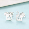 New Sterling Silver 925 Fashion Stud Earrings for Women Beach Vacation Brushed Vivid Earring Fine Jewelry Orecchini Donna