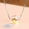 Pure 925 Sterling Silver Necklaces for Women Fine Jewelry Round Bead Crystal Ball Pendant Necklace Dating Wearing Jewelry