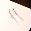 Real Silver Vintage Long Earrings for Women Dangle Hanging Earrings 925 Sterling-silver Fashion Style Fine Jewelry Women