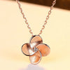 Rose Gold Color 925 Sterling Silver Necklace For Women Stipple Finish Flower Shape Pendant Necklace Collares De Moda 2020