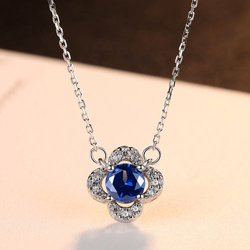 Snowflake Genuine Blue Topaz Solid 925 Sterling Silver Pendant Fine Jewelry Does Include Chain For Women On Sale Necklace