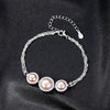 Trendy 925 Sterling Silver Charms Women Love Chain Link Natural Pearl Bracelet Size Adjustable for Lady Bangles Jewelry