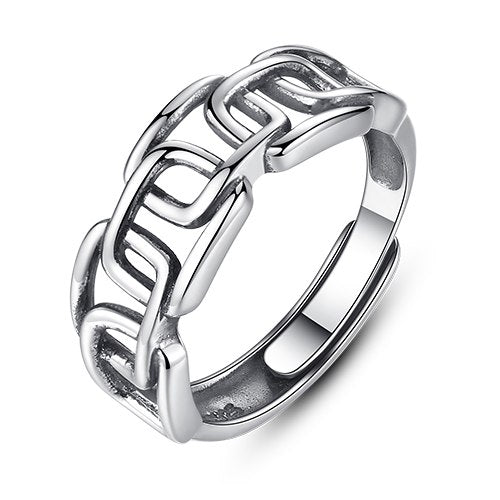 Trendy Exquisite Adjustable Cuff Rings for Women Genuine 925 Sterling Silver Knuckle Ring Fine Jewelry Men's Silver Ring