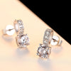 Trendy Korean Style 925 Sterling Silver Earrings Small Size Hearts& Arrows Cubic Zirconia Stud Earrings Silver Jewelry