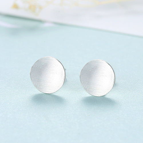 Trendy Round Stud Earrings for Women Minimalist Drawing 925 Sterling Silver Women Earring Fine Jewerly Brinco Femme