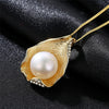 CZCITY100% 925 Silver Chain Pendant Necklaces for Women 10-15mm Pearl Pendant Necklace High Quality Fine Jewelry