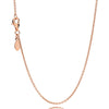 Cadena con cierre de langosta para pulsera Pandora, collar de eslabones de oro rosa clásico Original para pulsera de cuentas de plata 925, joyería DIY